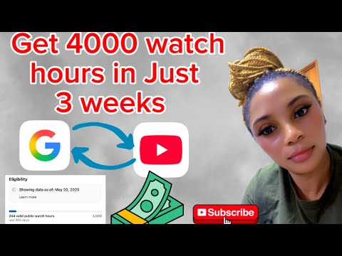Newest way To Get 4000 Watch Hours Using Only Google & YouTube App (Complete Tutorial) Newest way To Get 4000 Watch Hours Using Only Google & YouTube App (Complete Tutorial)