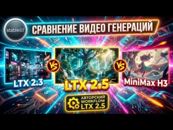 LTX2.5 в сравнении с MiniMax H3 и LTX 2.3