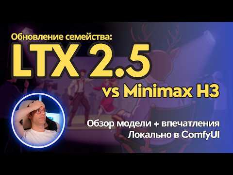 LTX 2.5 - сравнение с предыдущей версией модели и Minimax H3. Но вообще неплохо. Локально в ComfyUI