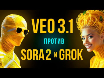 VEO 3.1 лучше чем SORA 2 и GROK? Детальное  СРАВНЕНИЕ лучших генераторов и их функций!