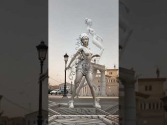 Превращение в нейросети в статую, а потом в Бэтгерл! Batman, batgirl. Stable diffusion, deforum #ai