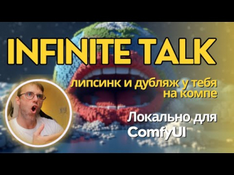 InfiniteTalk. Бесплатная локальная нейронка для дубляжа и липсинка на русском в ComfyUI + Workflow