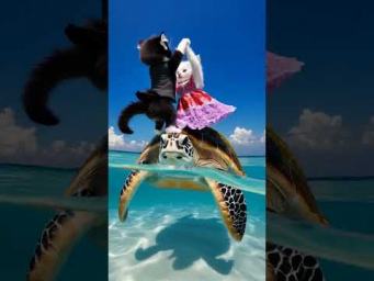 Dancing on the Sea Turtle? Or Just AI Magic?