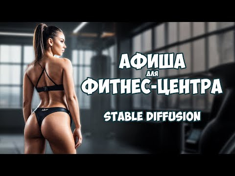 Делаем афишу для фитнес центра в STABLE DIFFUSION  #stablediffusion #нейросеть