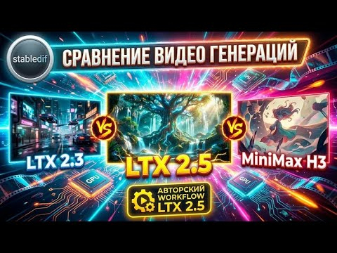 LTX2.5 в сравнении с MiniMax H3 и LTX 2.3