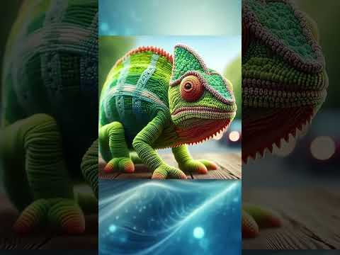 Вязаные хамелеоны: как ИИ может создавать невероятное искусство #shorts #aivideoart