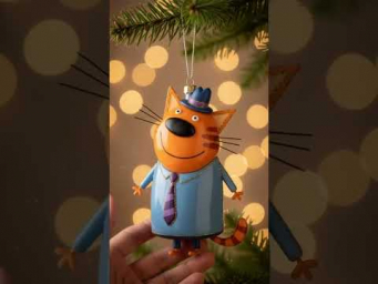 Новогодние игрушки три кота. #ии #нейросети #мультик